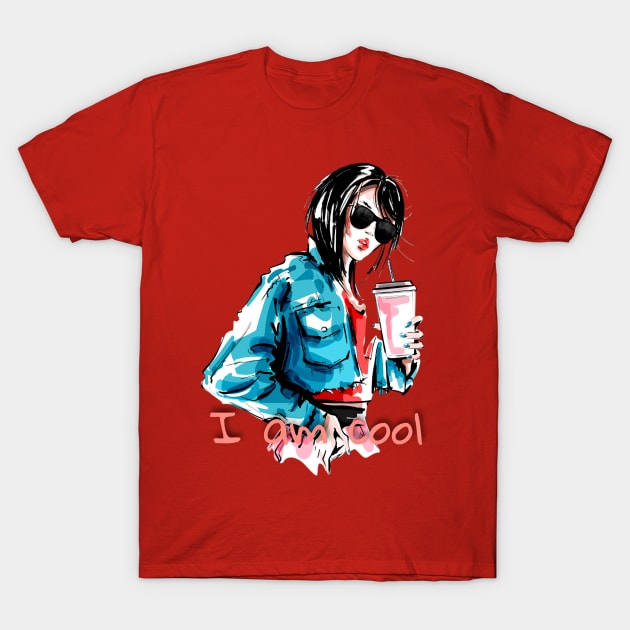 Cool girl in sunglasses T-Shirt by LAV77